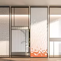 Modern Partition Changhong Glass Partition Glass Partition Grille Screen Glass Brick Water Corrugated Glass Partition 3d model