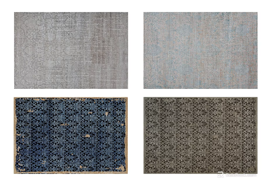Square Rugs in Various Colors and Patterns for Modern Interior Decoration 3d model