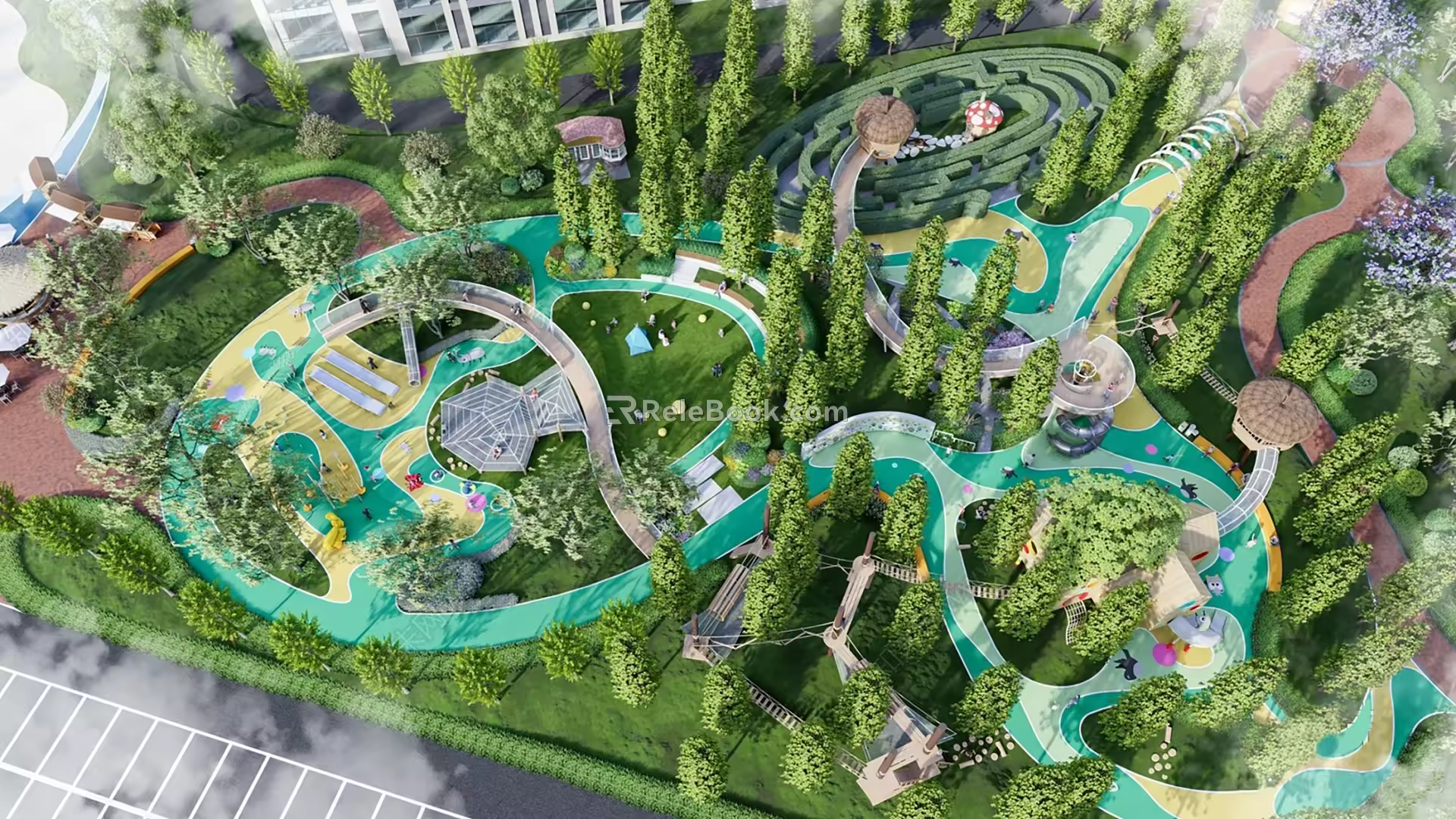 Modern Children's Play Area Mountain Paradise Children's Paradise 3d model