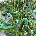 Modern Children's Play Area Mountain Paradise Children's Paradise 3d model