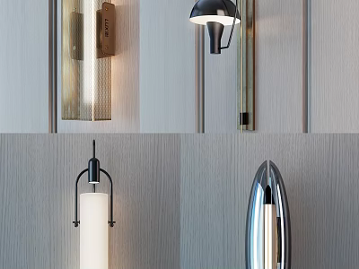 Modern Wall Lamps Minimalist Design With Metal Frame And Glass Shade For Home Decor 3d model