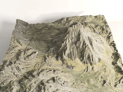 Detailed Realistic Micro Terrain Model Showcasing Mountainous Landscape And Textured Surface 3d model