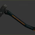 Durable Metal Head Axe with Green Handle and Orange Stripe on Dark Background