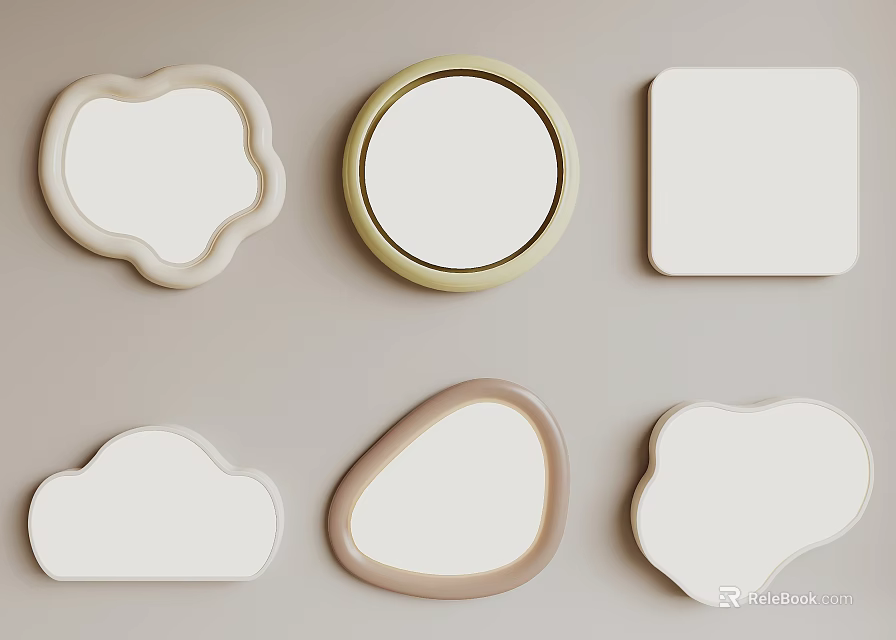 Modern Ceiling Lights With Various Shapes And Soft Tones In Cloud Round Square 3d model