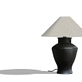 Minimalist Table Lamp With Black Ceramic Base And Light Colored Lampshade 3d model