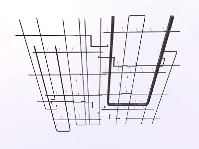 Industrial Piping System Layout Design With Interconnected Structural Framework For Building 3d model