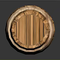 Rustic Wooden Barrel Decorative Ornament Set with Natural Bands and Wood Grain Details