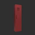 Red Locker With Single Door Design And Ventilation Slots For Storage