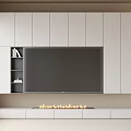 Modern TV Wall Design With White Cabinets Built in TV And Storage Stand