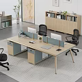 Modern Public Office Area Interior Design With Long Desk Dividers Computers And Office Chairs