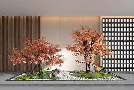 Modern landscape sketch indoor landscape plant landscaping 3d model