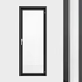 Modern Minimalist Interior Door With Black Frame And White Panel Design 3d model