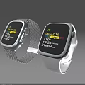 Digital Smartwatch Health Tracking Device With Black White Straps Steps Calories Monitor