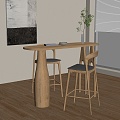 Modern Bar Chair Combination Bar Stool 3d model