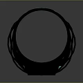 Unique Black Ring With Glowing Circular Center And Intricate Symbol Details