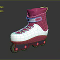 Kids Roller Skates With Pink White Body Yellow Laces And Dark Wheels
