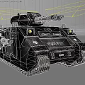 Highly Detailed Heavy Armored Tank With Cannon Tracks And Armor