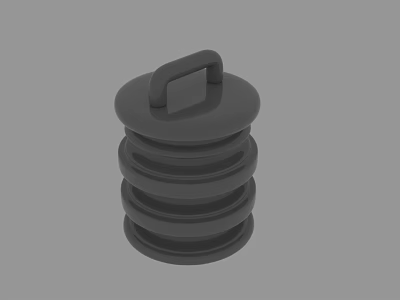 Black Sculpture Carving With Stacked Circular Rings And Handle Top Design 3d model