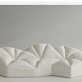 Unique Shape Sofa With White Black Pleated Design Modern Upholstered Furniture
