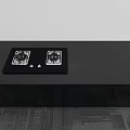 Sleek Modern Kitchen Countertop With Black Gas Stove Appliance