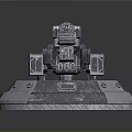 Sci-Fi Mechanical Turret Design With Metallic Rotating Base And Long Barrel 3d model
