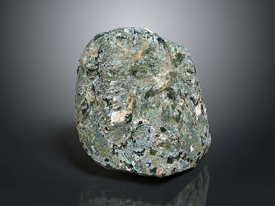 Natural Raw Stone With Green Gray Natural Texture And Unique Surface Pattern 3d model