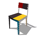 Multicolored Office Chair With Patchwork Backrest And Seat Metal Frame Modern Design 3d model