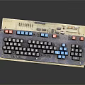 Mechanical Keyboard With Black Red And Blue Colored Keycaps And Key Layout