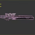 Futuristic Sci Fi Weapon Design With Metallic Sniper Rifle And Glowing Accents