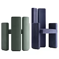 Modern Minimalist Accent Chair With Green Navy Blue Plush Upholstery And Wide Armrests