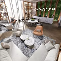 Artistic Book Space Interior Design With Wooden Bookshelves And Cozy Reading Nooks