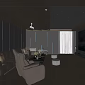 Modern Home Theater Interior Design With Starry Ceiling LED Lighting And Comfortable Seating 3d model