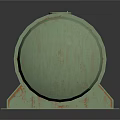 Green Cylindrical Industrial Storage Tank With Rustic Surface And Metal Supports