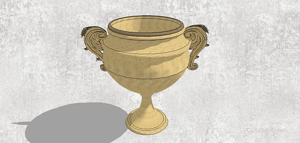 Classical Decorative Ornament Set With Carved Handles And Elegant Base For Home Decor 3d model 