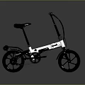 Folding Bicycle With White Frame Black Wheels And Modern Compact Design 3d model