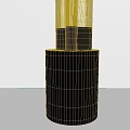 Modern Floor Lamp with Black and White Cylindrical Structure and Vertical Light Tube