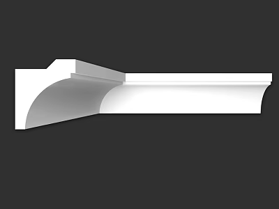 White Decorative Component With Curved Architectural Design For Interior Decoration 3d model