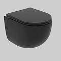 Black Modern Toilet With Sleek Wall Mounted Design And Contemporary Look