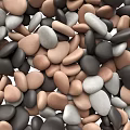 Natural Stone And Wood Textures With Various Colored Pebbles And Surface Designs 3d model