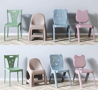 Modern Children's Chair Children's Cartoon Low Stool Chair Combination Children's Leisure Chair Children's Stool Chair 3d model