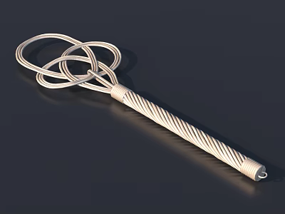 Silver Decorative Ornament Set With Twisted Handle And Loop Design For Home Decor 3d model