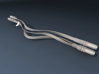 Data Bridge Cable With Braided Design And Dual Plugs On Gray Background 3d model