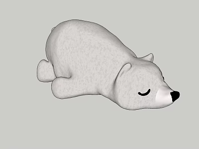 Modern Doll Plush Toy Polar Bear Doll 3d model