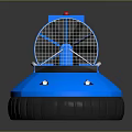 Blue Inflatable Hovercraft With Fan Seat Front Lights And Modern Design 3d model