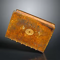 Vintage Brown Decorative Storage Box With Golden Circular Pattern For Home Decor