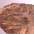 Arid Mountainous Terrain With Deep Valleys And Rugged Ridges Showcasing Dry Eroded Landform Features