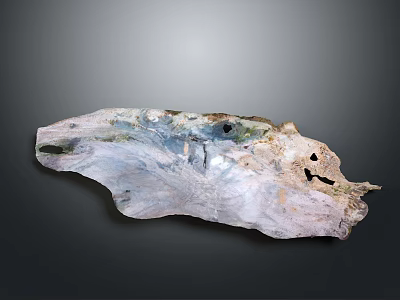 Natural Scenery With Colorful Weathered Rock Blue Green White Texture And Holes In Landscape 3d model