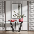 Modern End Desk 3d model