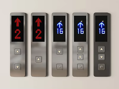 Modern elevator switch elevator button key elevator outgoing call box elevator floor display outgoing call box panel elevator display 3d model
