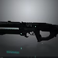 Futuristic Sci Fi Weapon With Black Body Green Glowing Parts Detailed Structure And Energy Features